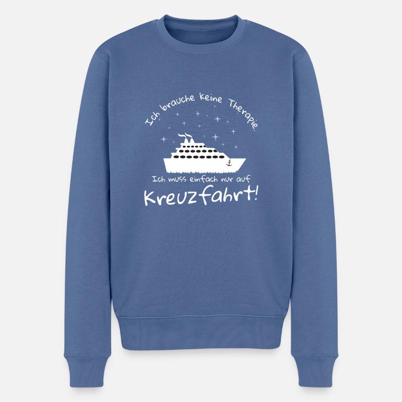 Kreuzfahrt_Therapie - Männer Premium Bio Pullover - Taubenblau
