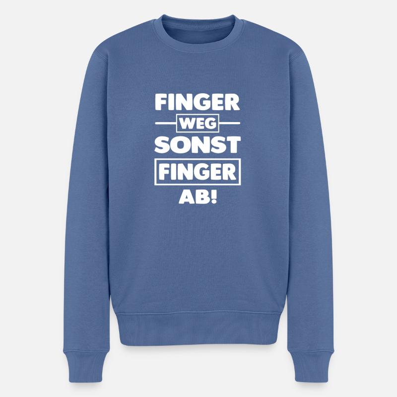 Finger ab! - Männer Premium Bio Pullover - Taubenblau