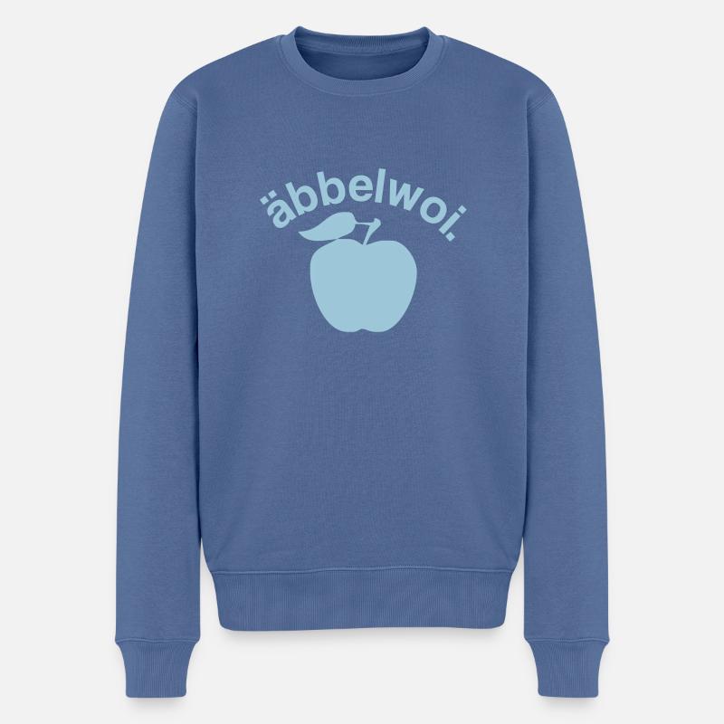 Äbbelwoi - Bembel - cidre - Francfort - Pull Premium bio Homme - bleu pigeon