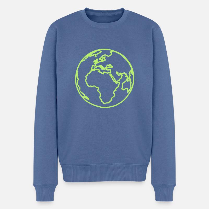 planete terre bleu4 - Pull Premium bio Homme - bleu pigeon