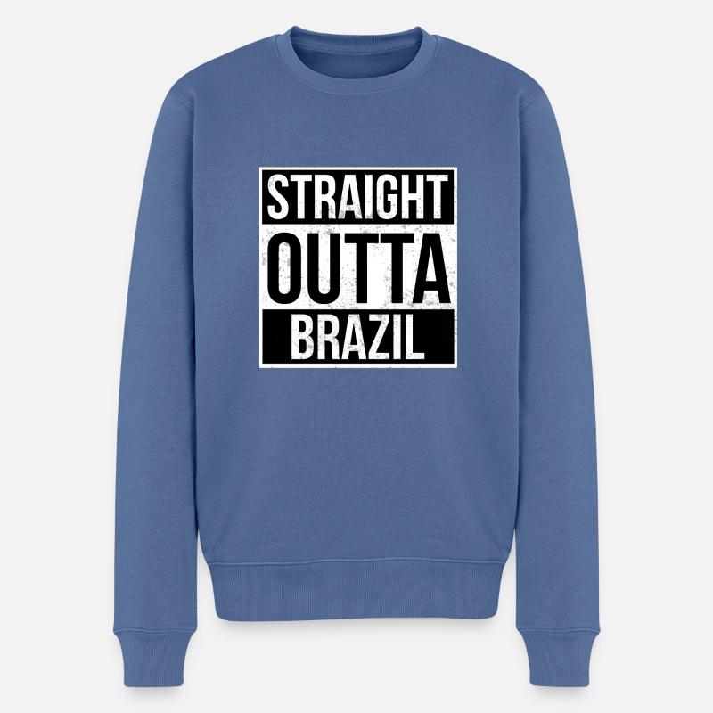 Straight Outta Brésil! - Pull Premium bio Homme - bleu pigeon