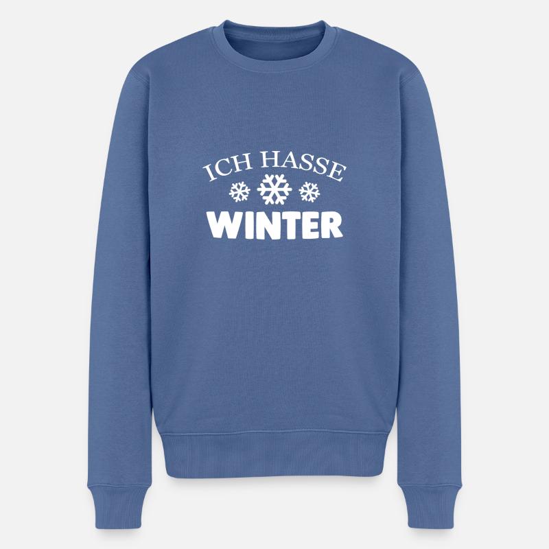 Ich hasse Winter - Männer Premium Bio Pullover - Taubenblau