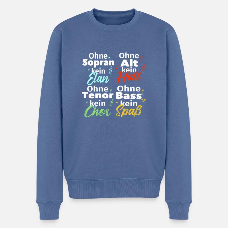 Chor Shirt - Männer Premium Bio Pullover - Taubenblau