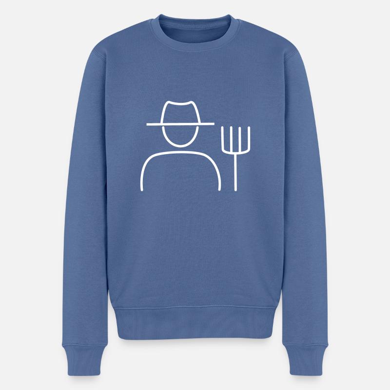 farmer - Männer Premium Bio Pullover - Taubenblau