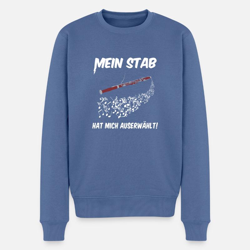 Fagott - auserwählt - Männer Premium Bio Pullover - Taubenblau
