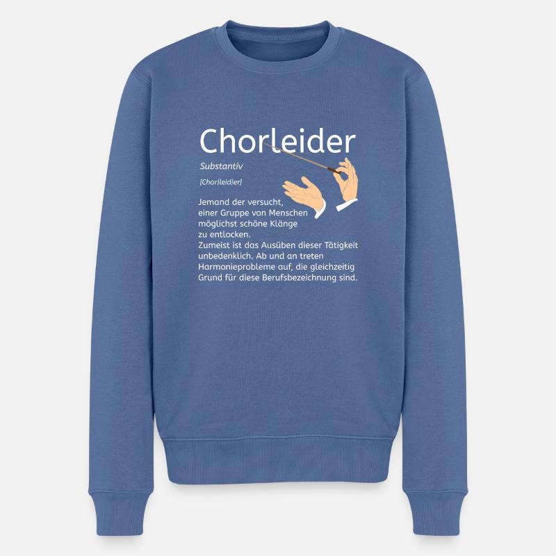 Chorleiter_Wörterbuch - Männer Premium Bio Pullover - Taubenblau
