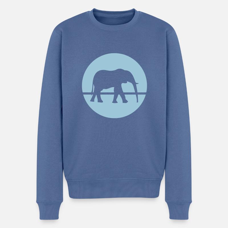 Elefant - Männer Premium Bio Pullover - Taubenblau