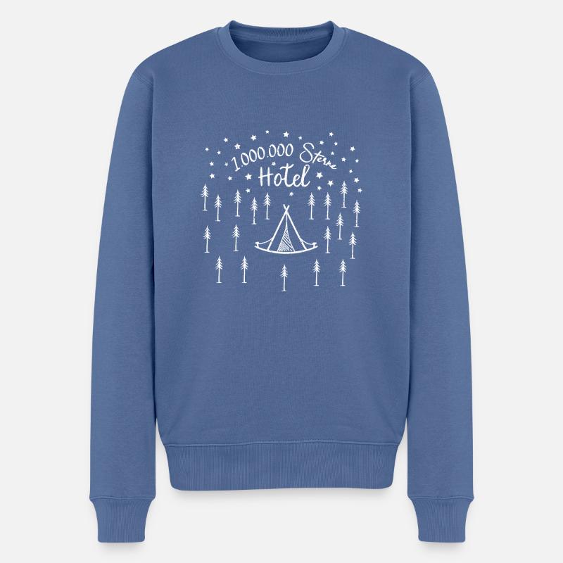 Eine Millionen Sterne Hotel / Camping Zelt Himmel - Männer Premium Bio Pullover - Taubenblau