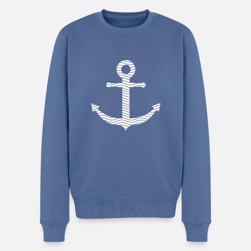 Anker - Männer Premium Bio Pullover - Taubenblau