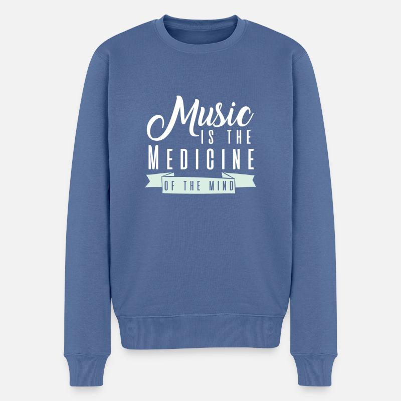 Gute Musik - Männer Premium Bio Pullover - Taubenblau