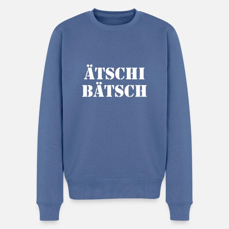 Eschi Bätsch Skadenfreude ridicule derision - Økologisk premium-sweatshirt til mænd - dueblå