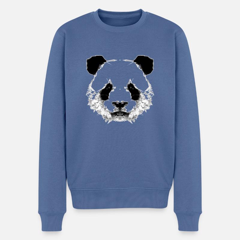Panda Kopf - Männer Premium Bio Pullover - Taubenblau