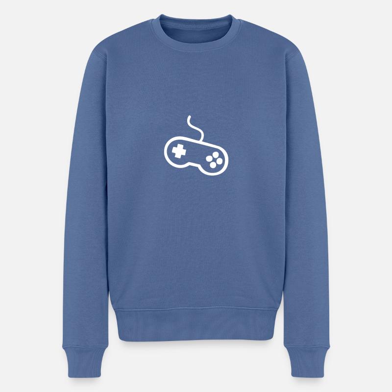 Controller - Männer Premium Bio Pullover - Taubenblau