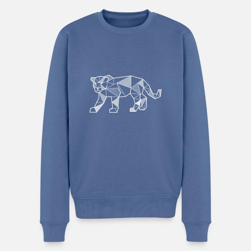 Panther geometrisch Tier Dreieck Hipster Geschenk - Männer Premium Bio Pullover - Taubenblau