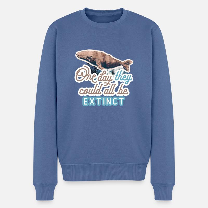 Wal - der letzte Moment zu sehen - Männer Premium Bio Pullover - Taubenblau
