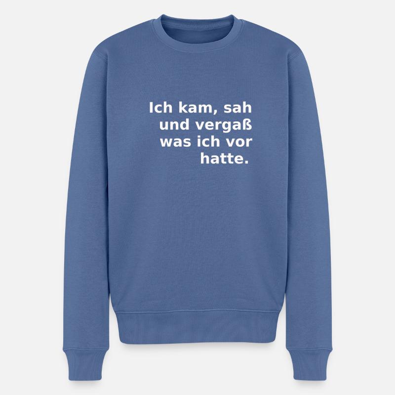 Witziger Spruch, lustig. - Männer Premium Bio Pullover - Taubenblau