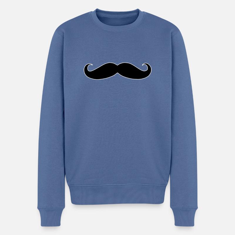 Moustache / Moustache - Pull Premium bio Homme - bleu pigeon