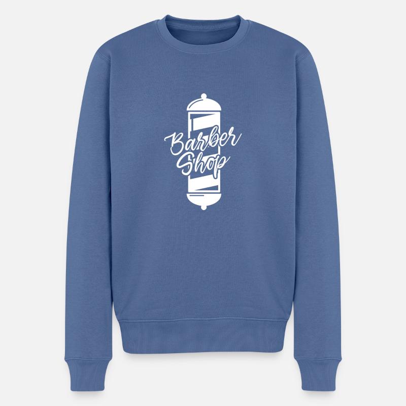 Barber Shop - Männer Premium Bio Pullover - Taubenblau