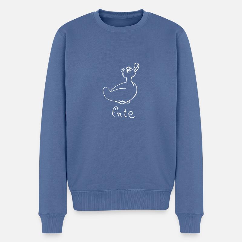 Ente - Männer Premium Bio Pullover - Taubenblau