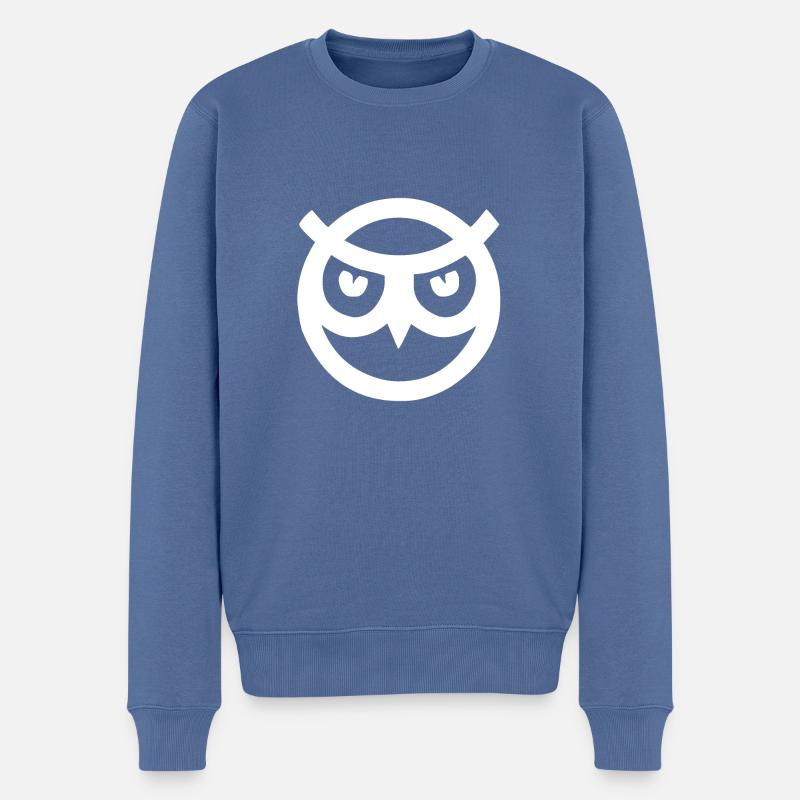 Böse Eule - Männer Premium Bio Pullover - Taubenblau