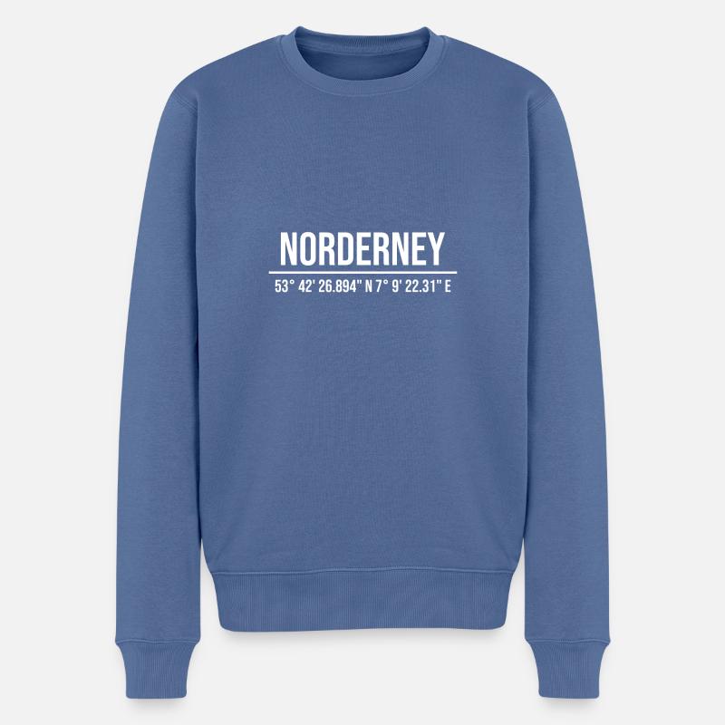 Norderney - Männer Premium Bio Pullover - Taubenblau