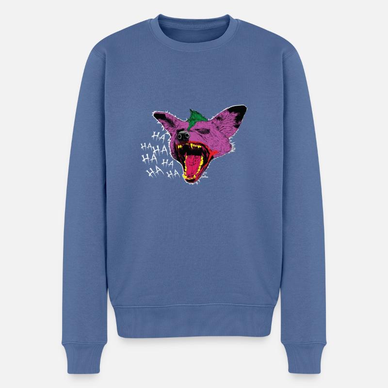 Hyänen - Hyäne - Männer Premium Bio Pullover - Taubenblau