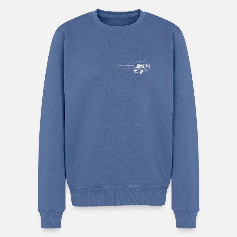 Je suis un campeur - Pull Premium bio Homme - bleu pigeon