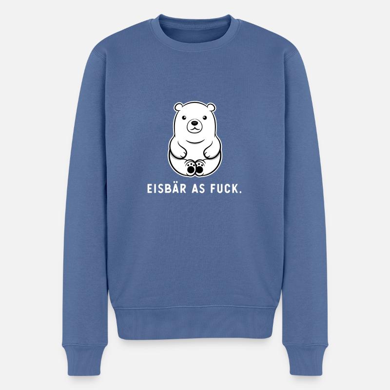 Cooler Eisbär Geschenk - Männer Premium Bio Pullover - Taubenblau