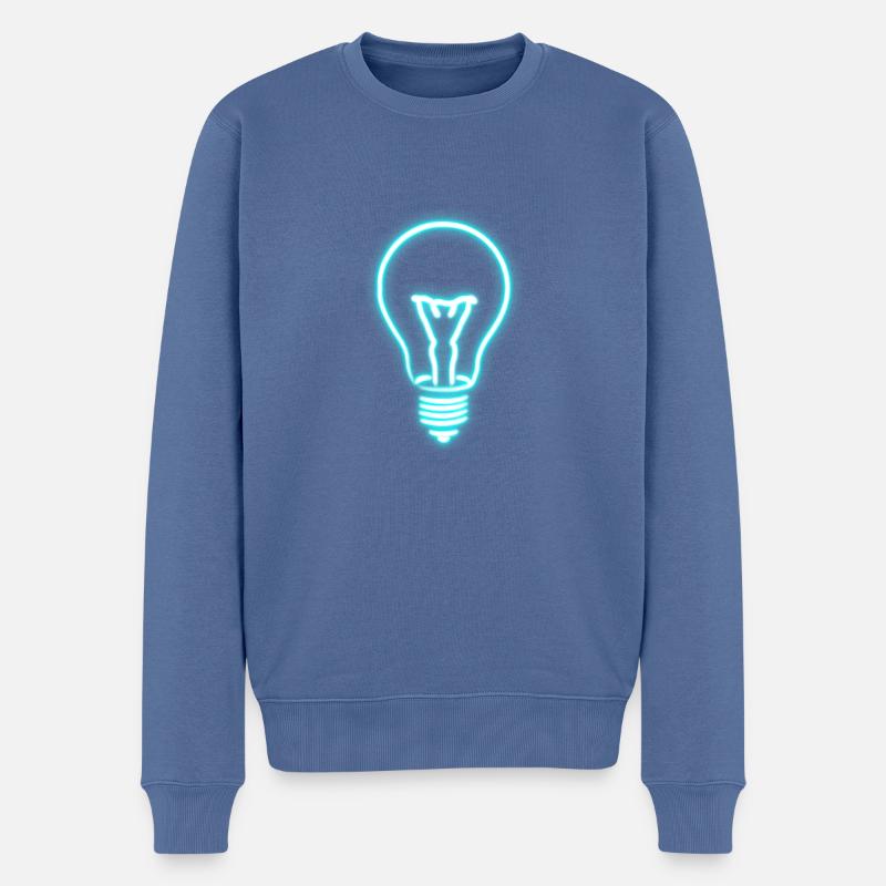 Gluehbirne - Männer Premium Bio Pullover - Taubenblau