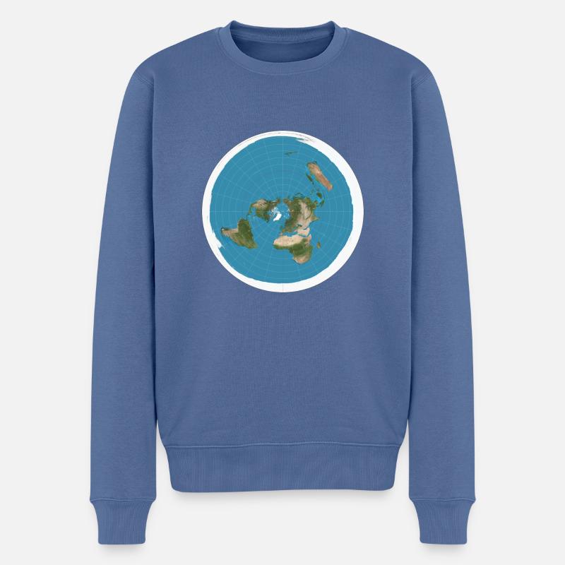 Carte de la terre plate - Pull Premium bio Homme - bleu pigeon