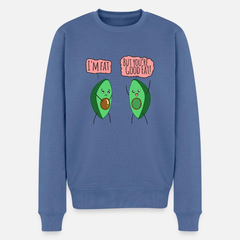 Avocado - Männer Premium Bio Pullover - Taubenblau