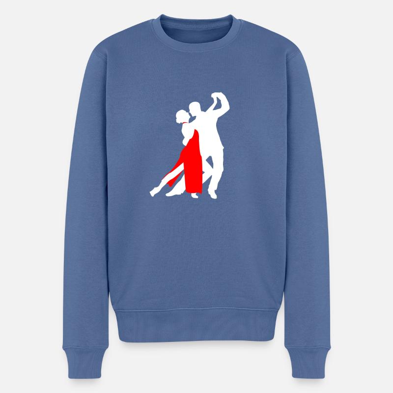 Dancing- Tango- Tanzpaar Logo - Männer Premium Bio Pullover - Taubenblau