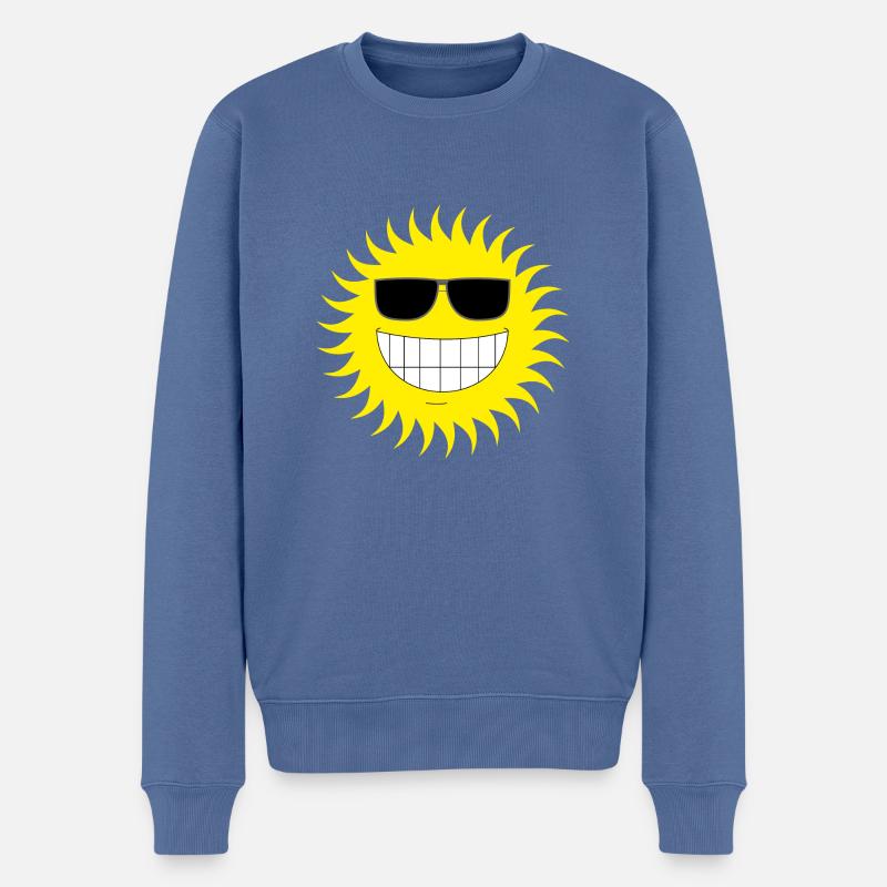 Sonne - Männer Premium Bio Pullover - Taubenblau