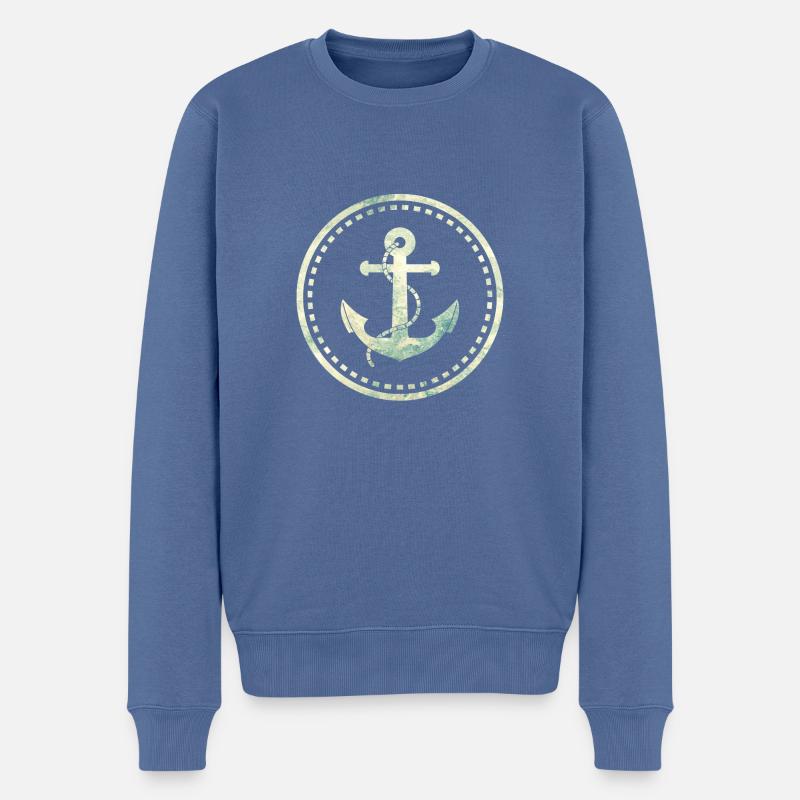 Anker - Männer Premium Bio Pullover - Taubenblau