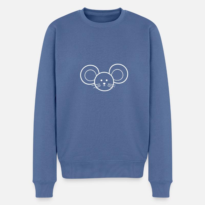 Souris souris - Pull Premium bio Homme - bleu pigeon