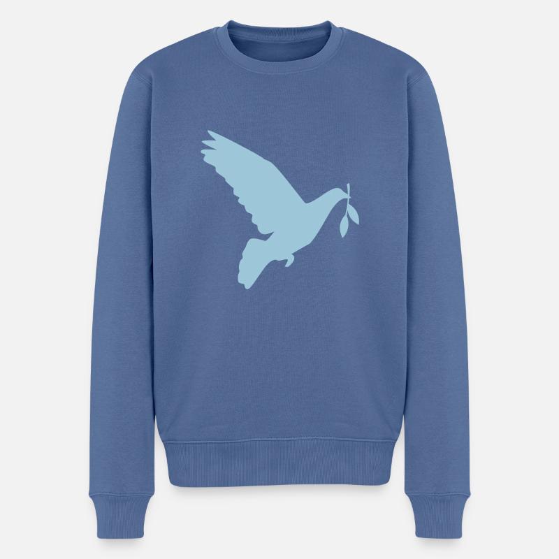 dove_of_peace - Männer Premium Bio Pullover - Taubenblau