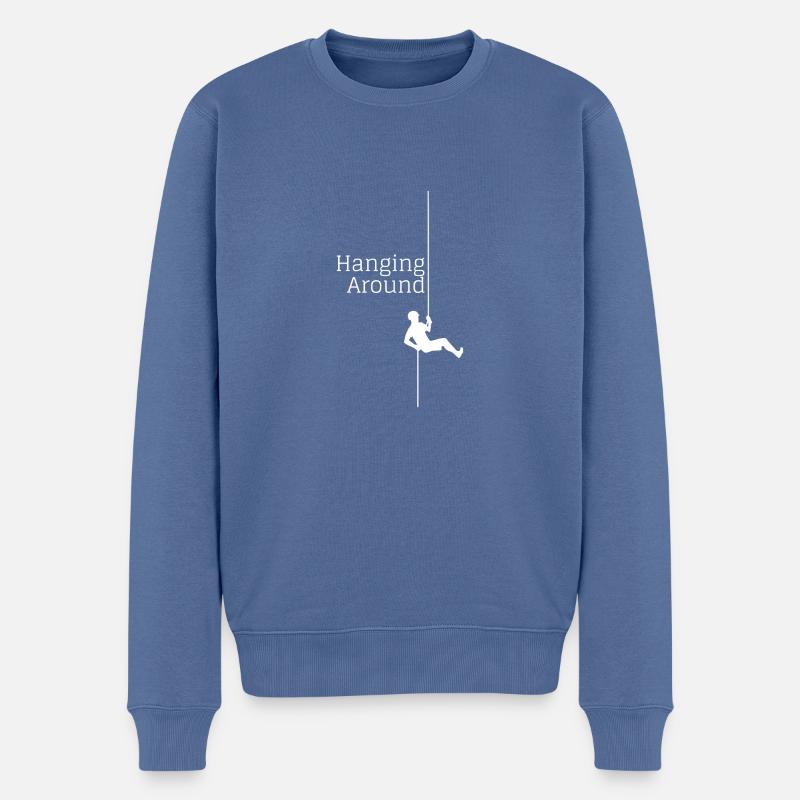 Hanging Around | Cooles Design für Kletterer - Männer Premium Bio Pullover - Taubenblau