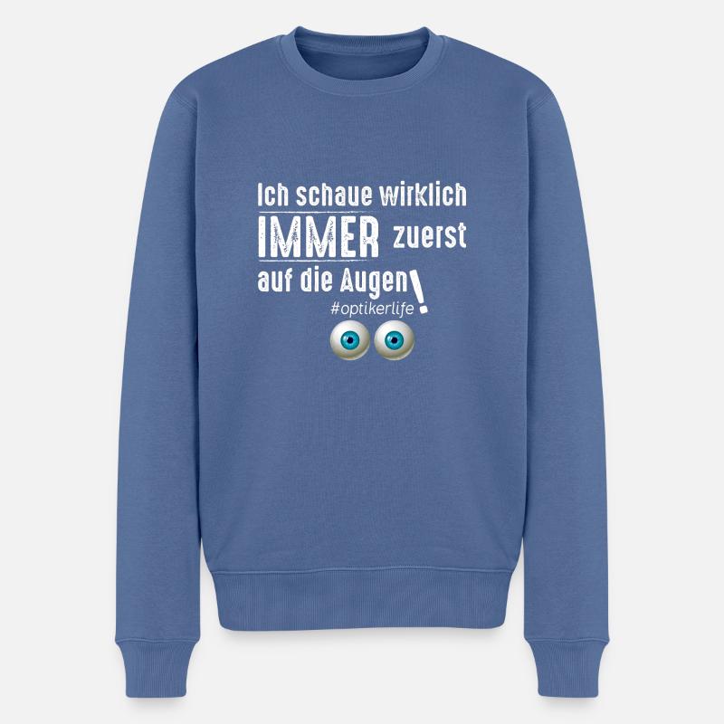 Optiker - Männer Premium Bio Pullover - Taubenblau