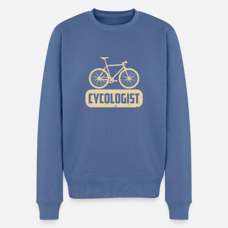 Cycologist - Männer Premium Bio Pullover - Taubenblau