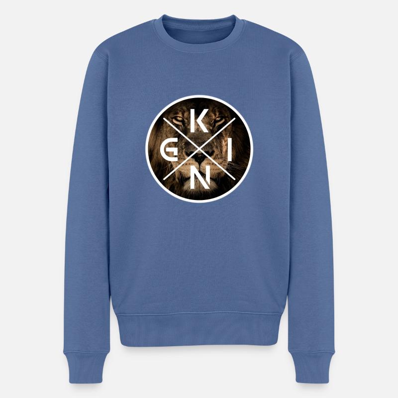 Lionking - Männer Premium Bio Pullover - Taubenblau