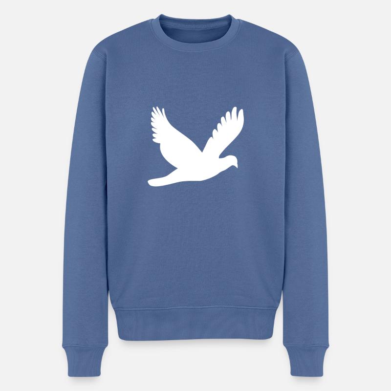 Taube - Männer Premium Bio Pullover - Taubenblau
