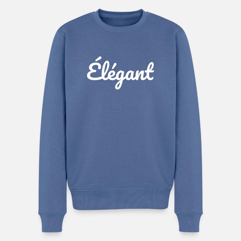 élégant - Pull Premium bio Homme - bleu pigeon