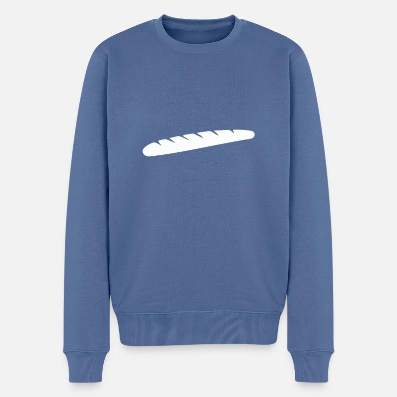 Baguette Logo Geschenk - Männer Premium Bio Pullover - Taubenblau