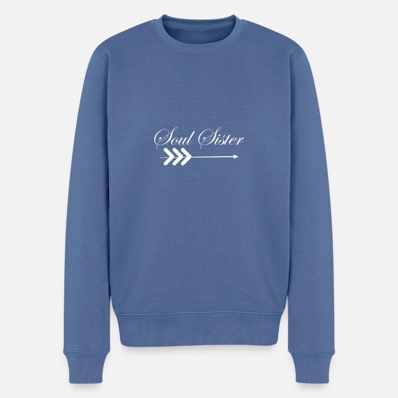 soul sister - Männer Premium Bio Pullover - Taubenblau