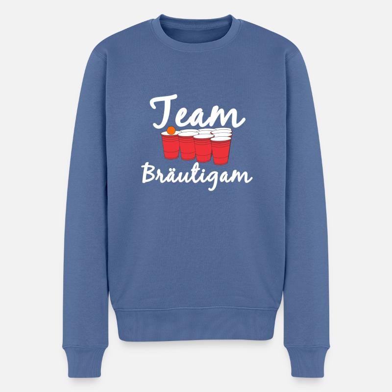 Junggesellenabschied Bräutigam - Männer Premium Bio Pullover - Taubenblau