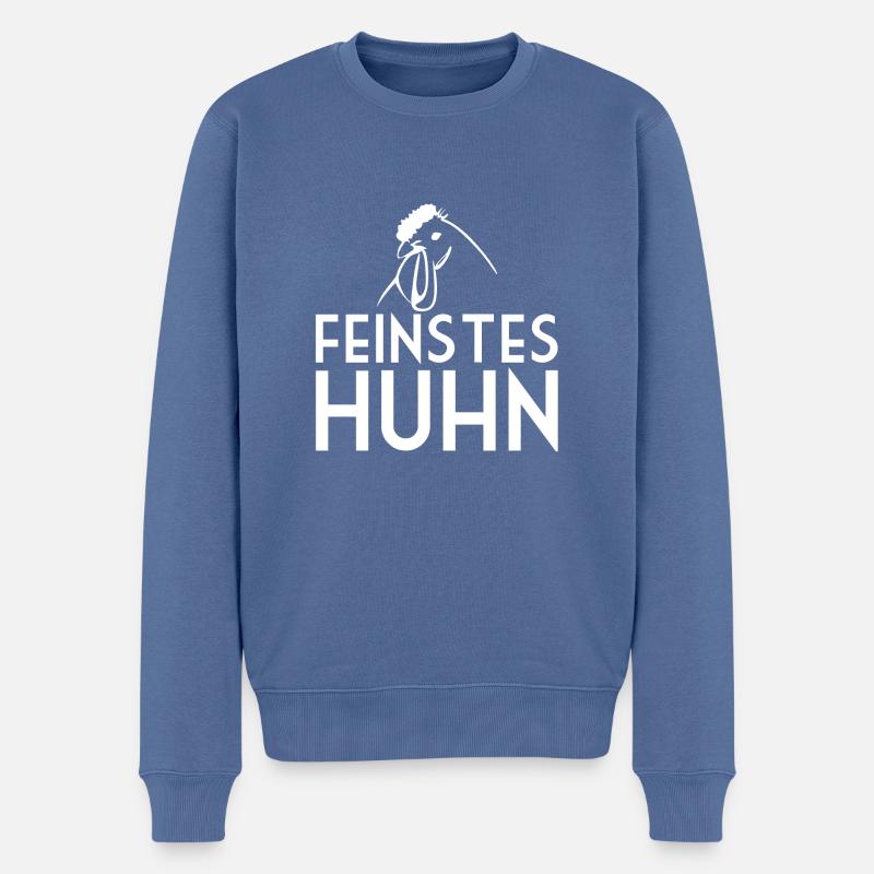 FEINSTES HUHN - Adlersson KFC Motiv - Männer Premium Bio Pullover - Taubenblau