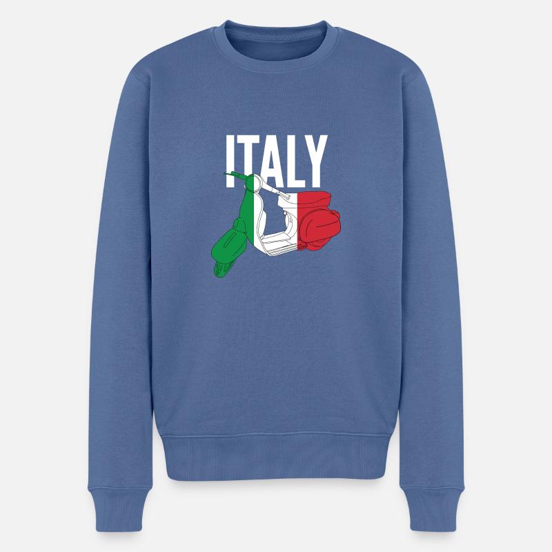 Roller - Italien - Flagge - Land - Männer Premium Bio Pullover - Taubenblau
