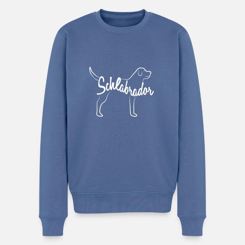 Schlabrador Labrador Hund T-Shirt - Männer Premium Bio Pullover - Taubenblau