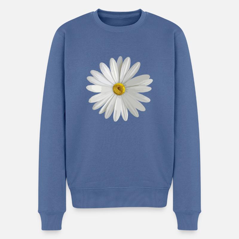 Gänseblümchen - Männer Premium Bio Pullover - Taubenblau