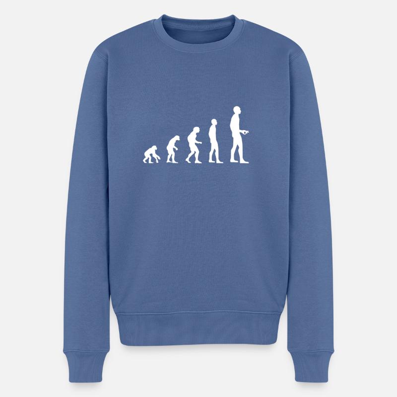 Evolution - Men's Premium Organic Jumper - stone blue